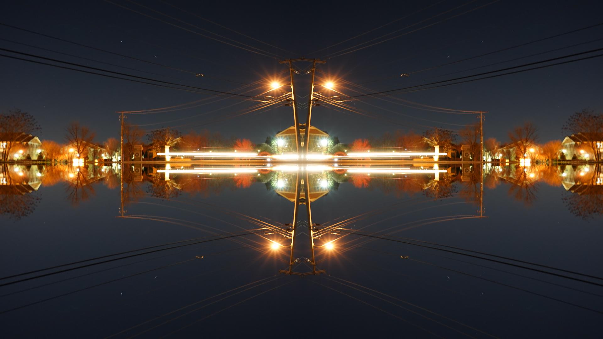 Old Hickory Lake TN night street Quadroscopic